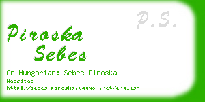 piroska sebes business card